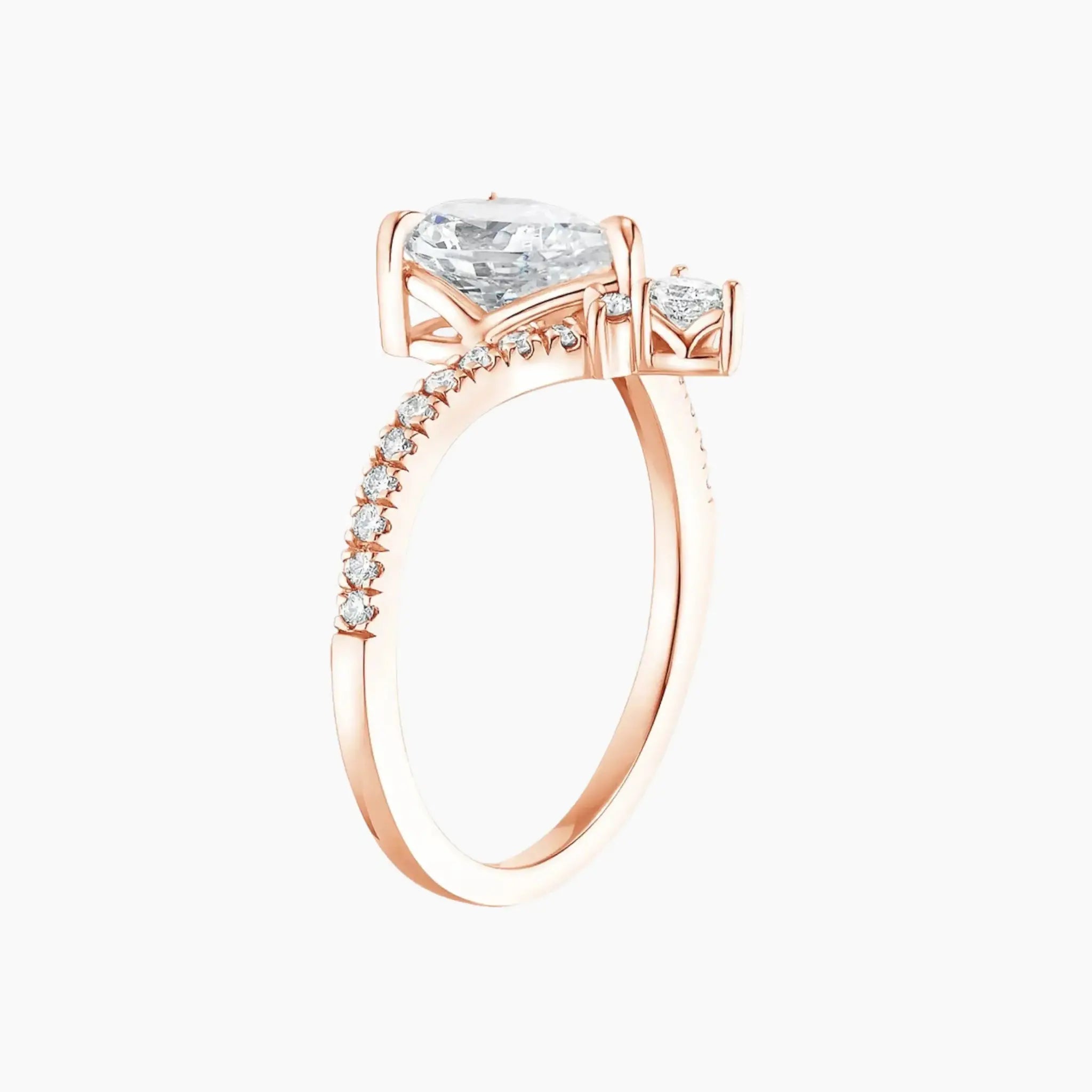 Esme Pear Designer 2 Carat Lab Grown Diamond Engagement Ring in 14K Rose Gold