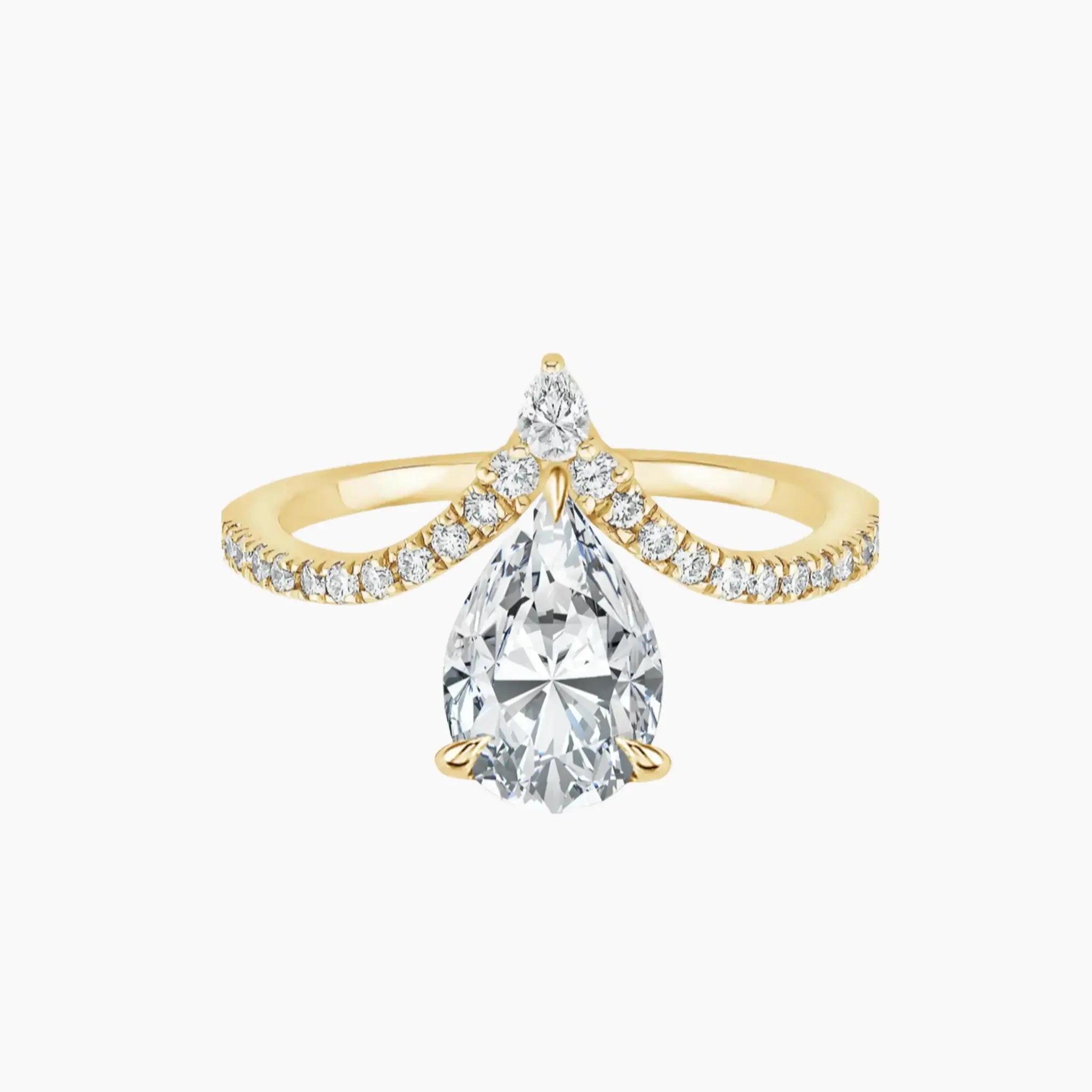 Esme Pear Designer 1 Carat Lab Grown Diamond Engagement Ring in 18K Rose Gold