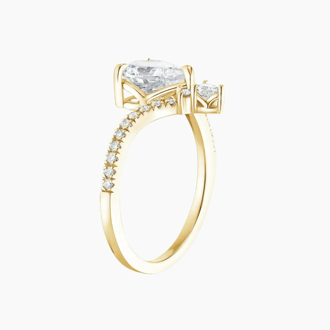 Esme Pear Designer 2 Carat Lab Grown Diamond Engagement Ring in 14K Rose Gold