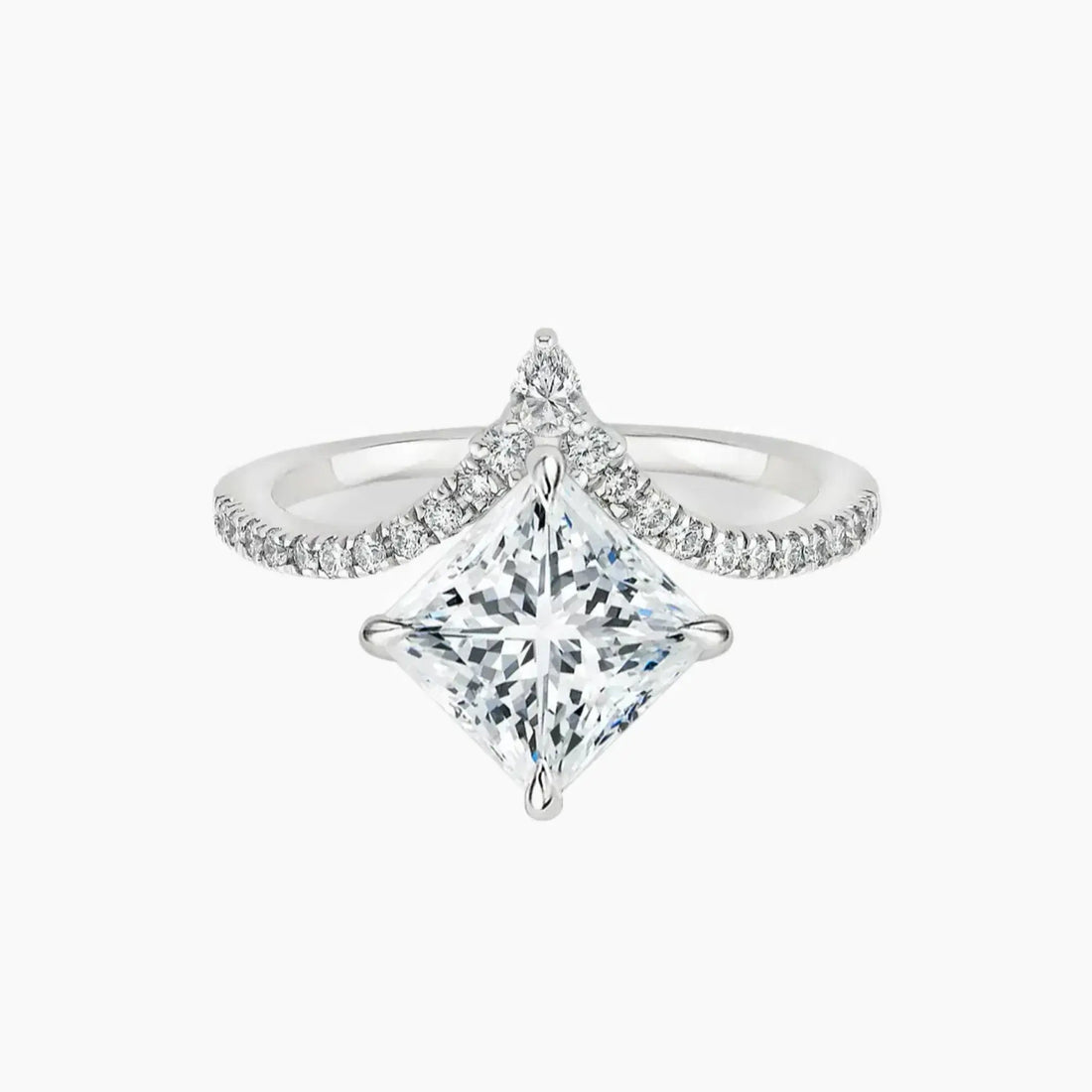 Esme Princess Designer Diamond Ring Setting in 18K Yellow Gold