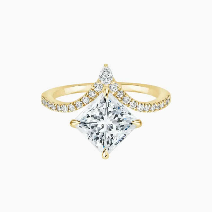 Esme Princess Designer 1.5 Carat Lab Grown Diamond Engagement Ring in 18K Yellow Gold