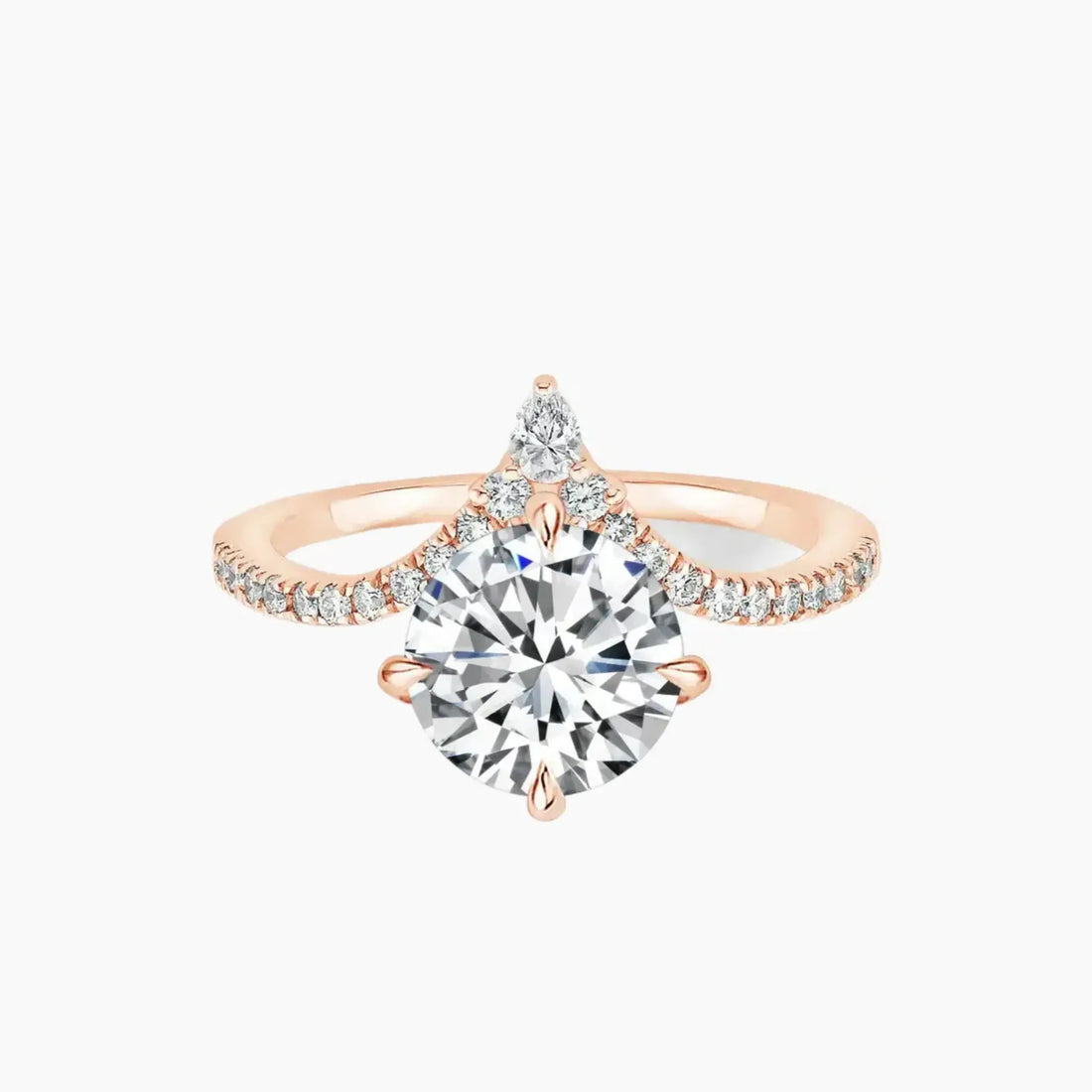 Esme Round Designer 3 Carat Lab Grown Diamond Engagement Ring in 14K Yellow Gold