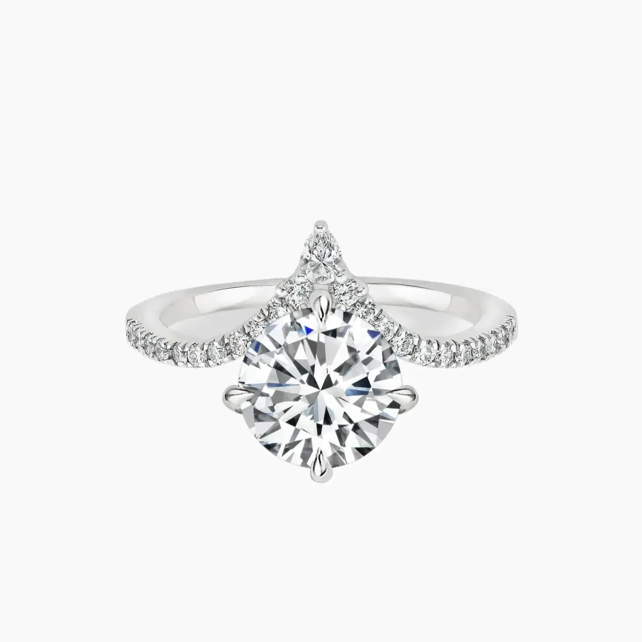 Esme Round Designer 3 Carat Lab Grown Diamond Engagement Ring in 14K Yellow Gold
