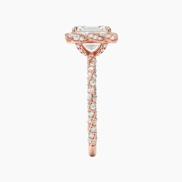 Eliana Asscher Designer 1 Carat Lab Grown Diamond Engagement Ring in 18K Yellow Gold