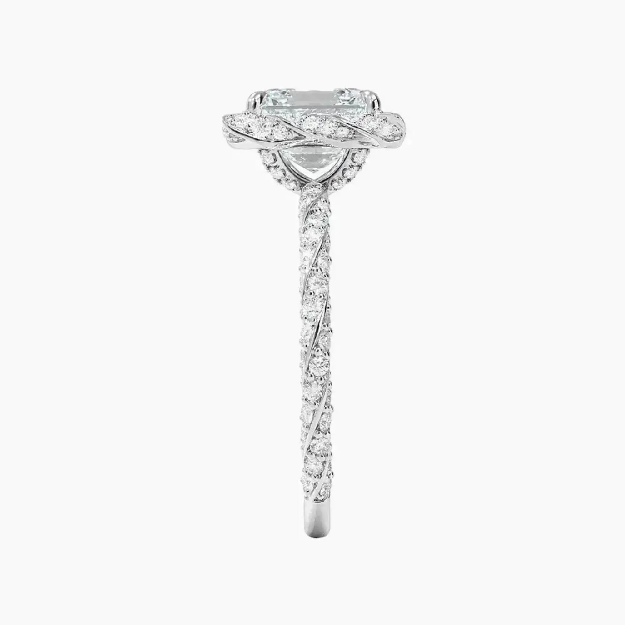 Eliana Asscher Designer 2.5 Carat Lab Grown Diamond Engagement Ring in 18K White Gold