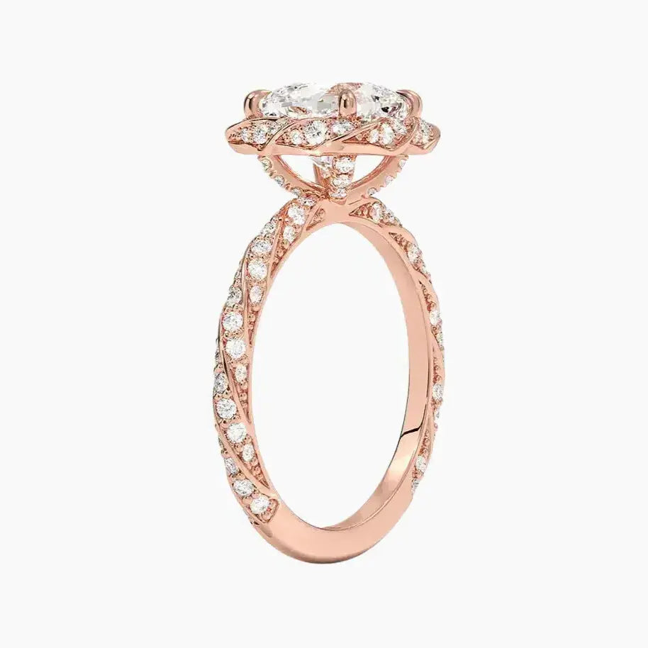 Eliana Cushion Designer Diamond Ring Setting in 18K Rose Gold