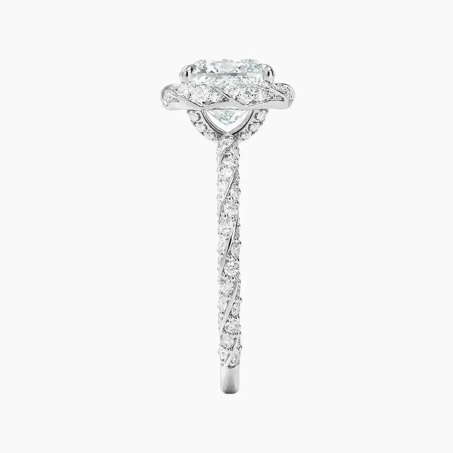 Eliana Cushion Designer Diamond Ring Setting in 18K White Gold