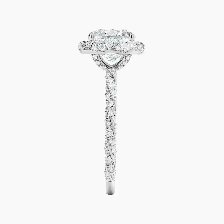 Eliana Cushion Designer 1.5 Carat Lab Grown Diamond Engagement Ring in 14K Yellow Gold