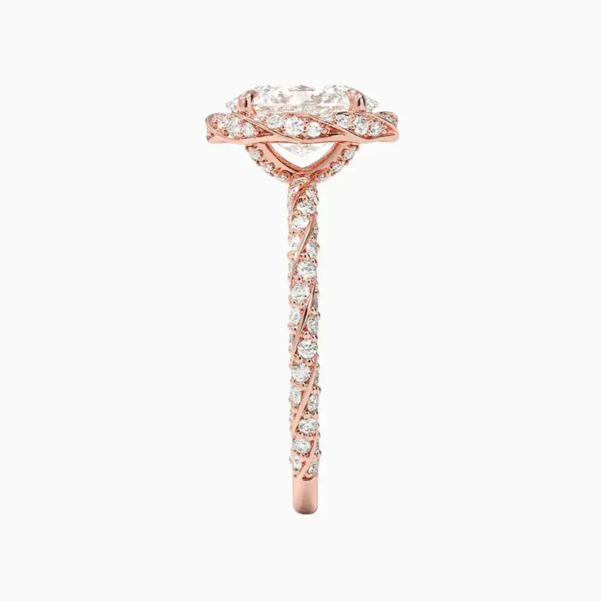 Eliana Oval Designer 3 Carat Lab Grown Diamond Engagement Ring in 18K Yellow Gold