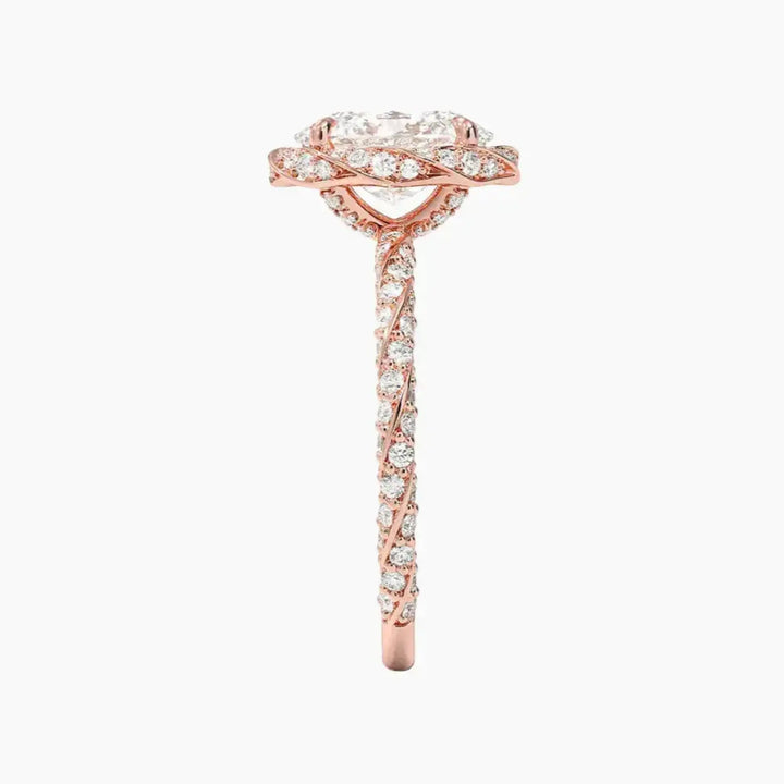 Eliana Oval Designer 3 Carat Lab Grown Diamond Engagement Ring in 18K Yellow Gold