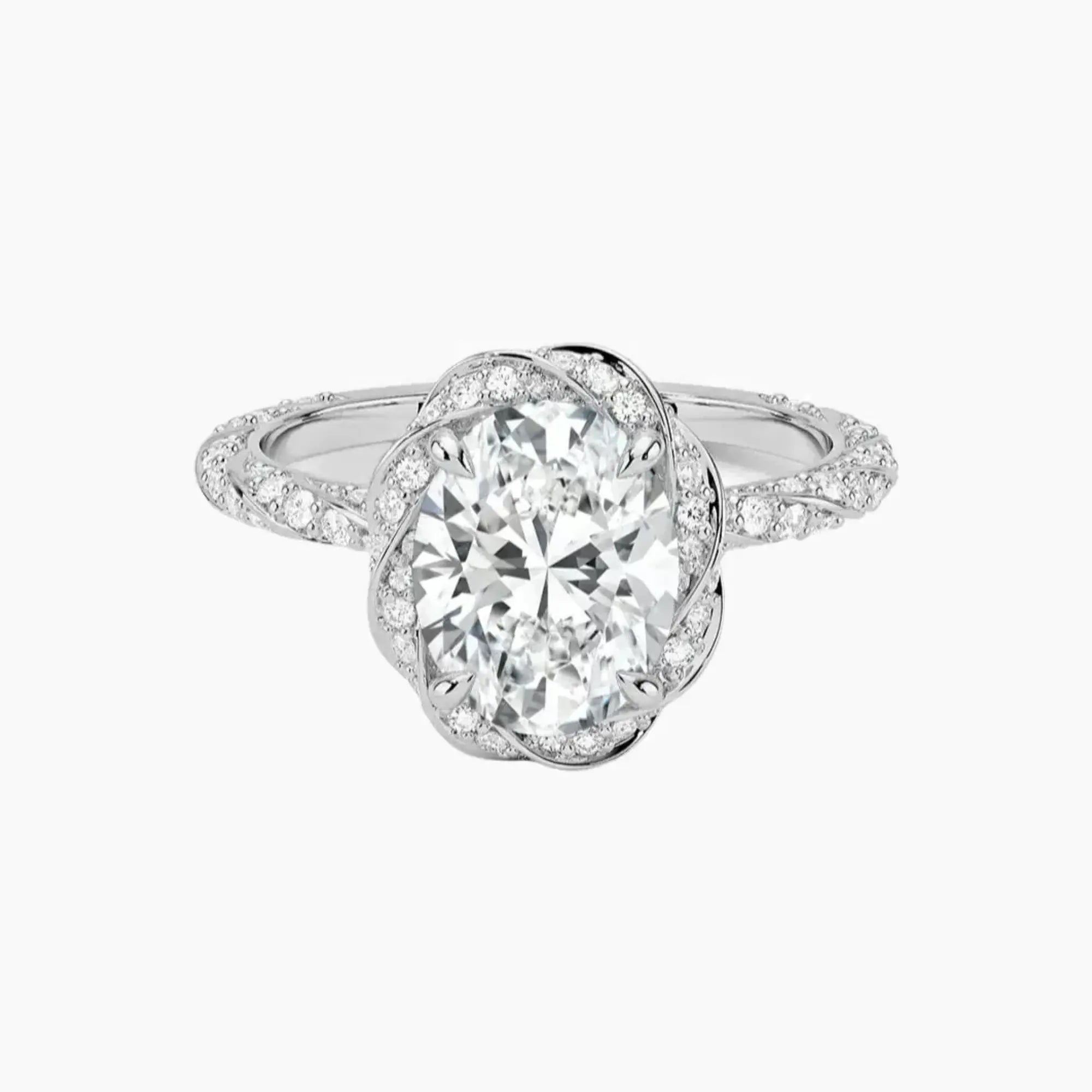 Eliana Oval Designer 1 Carat Lab Grown Diamond Engagement Ring in 14K Rose Gold