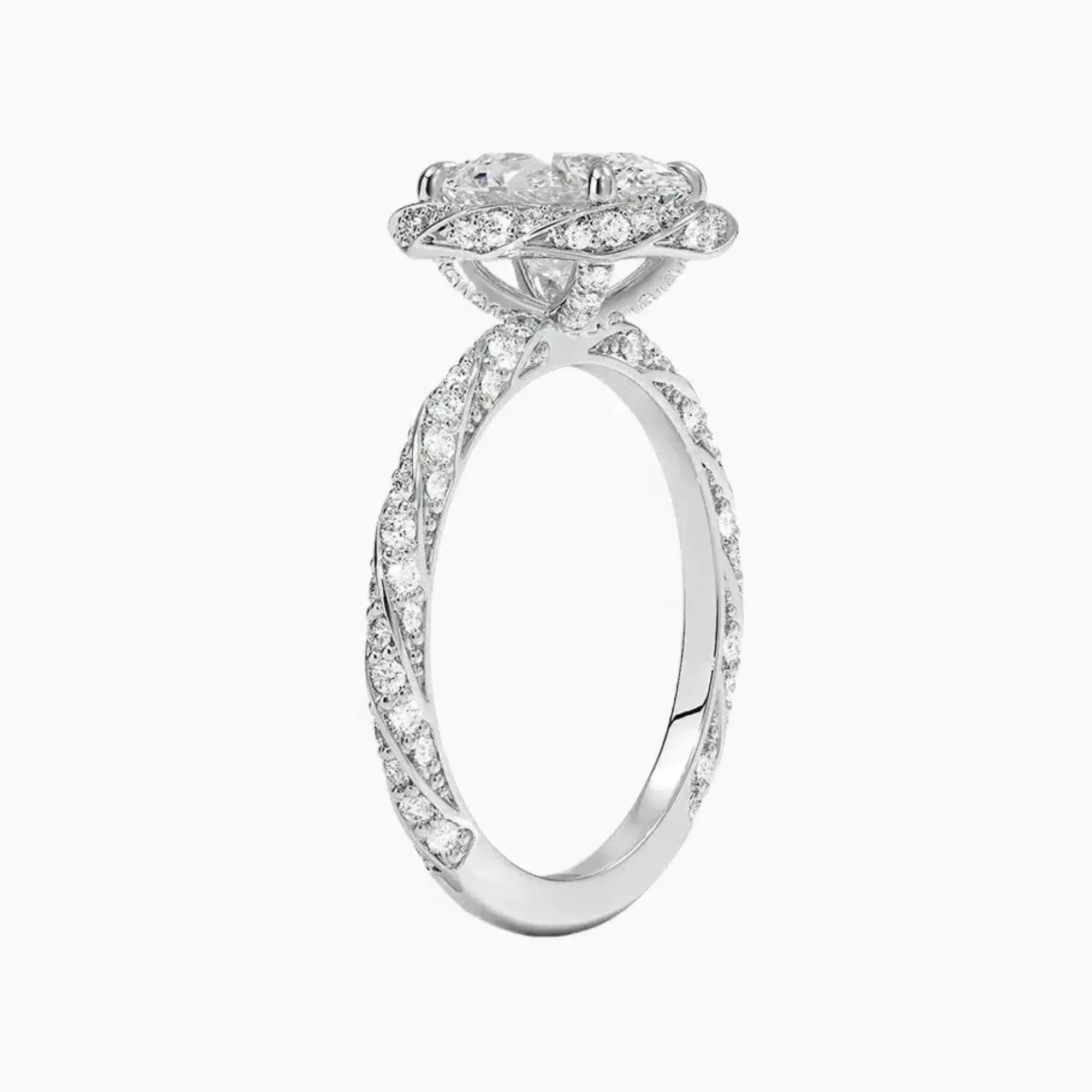 Eliana Oval Designer 2 Carat Lab Grown Diamond Engagement Ring in 14K Yellow Gold