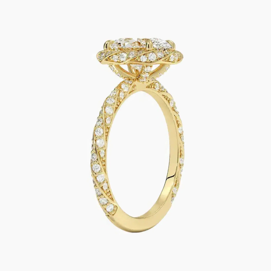 Eliana Oval Designer Diamond Ring Setting in 18K White Gold