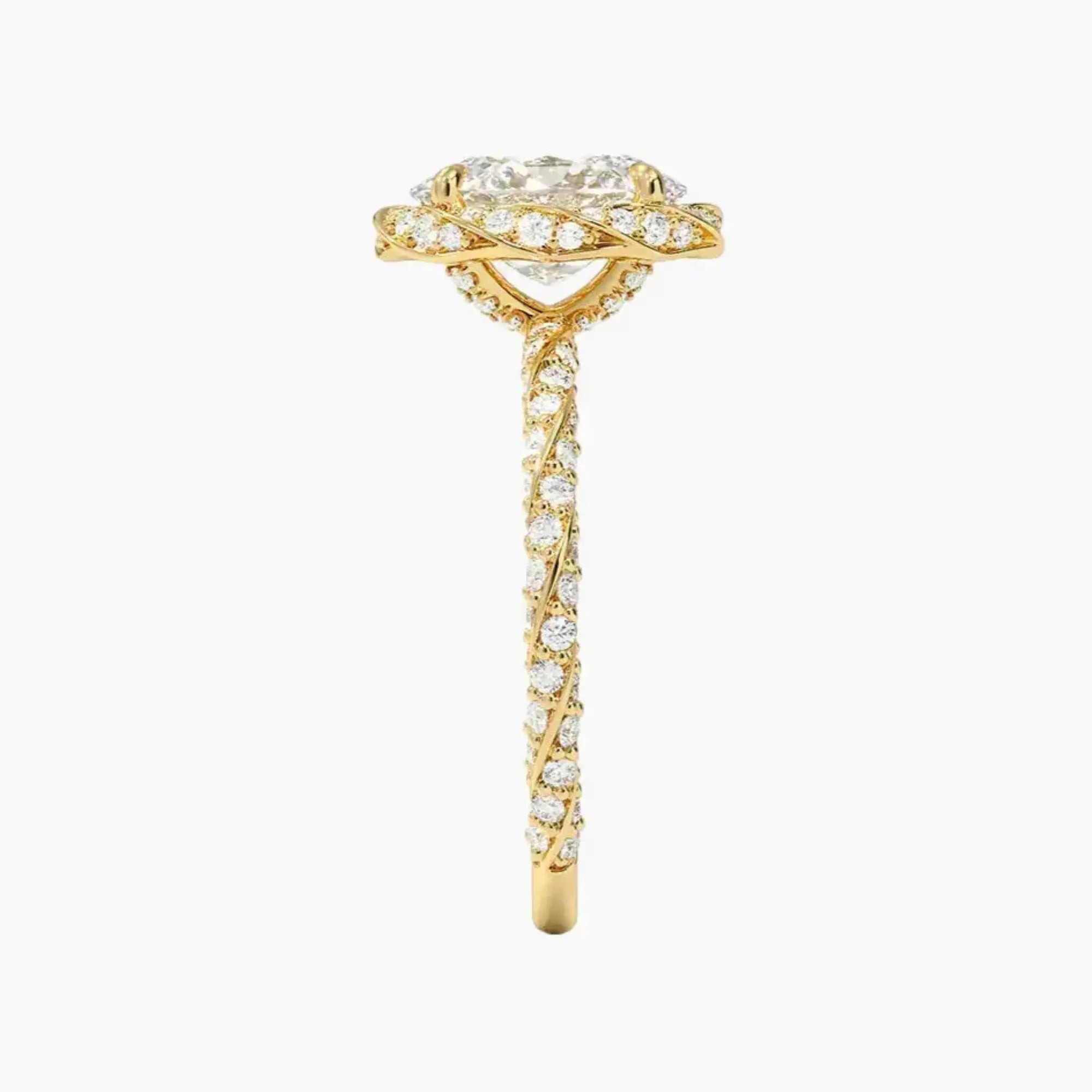 Eliana Oval Designer 1 Carat Lab Grown Diamond Engagement Ring in 18K Rose Gold