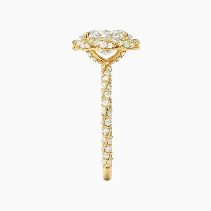 Eliana Oval Designer 2 Carat Lab Grown Diamond Engagement Ring in 18K Rose Gold