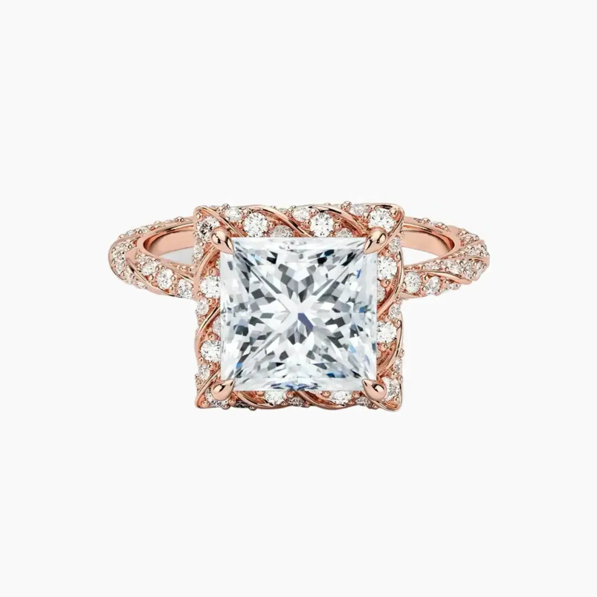 Eliana Princess Designer 2 Carat Lab Grown Diamond Engagement Ring in 14K Yellow Gold