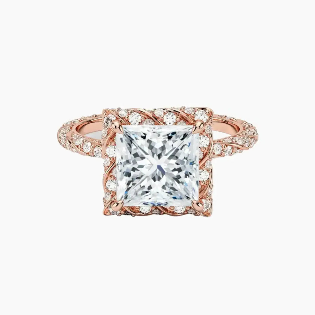 Eliana Princess Designer Diamond Ring Setting in 14K White Gold