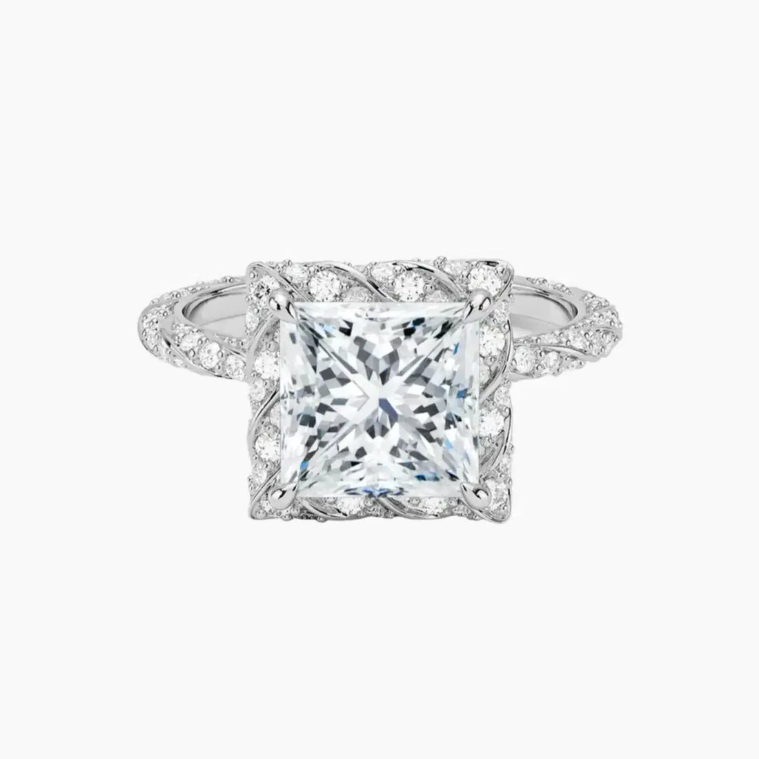 Eliana Princess Designer 3 Carat Lab Grown Diamond Engagement Ring in 18K Rose Gold