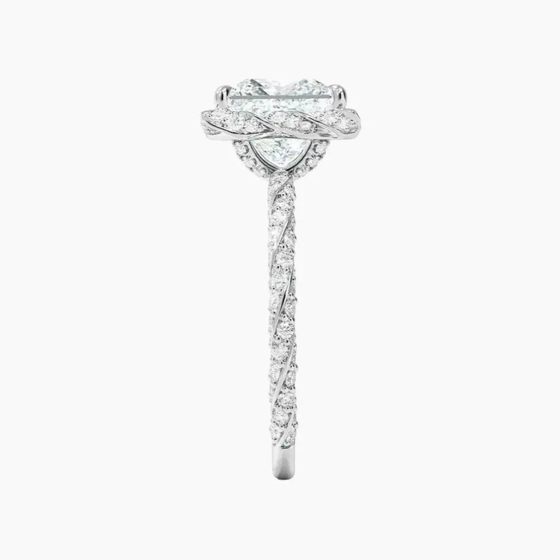 Eliana Princess Designer 3 Carat Lab Grown Diamond Engagement Ring in 14K Rose Gold