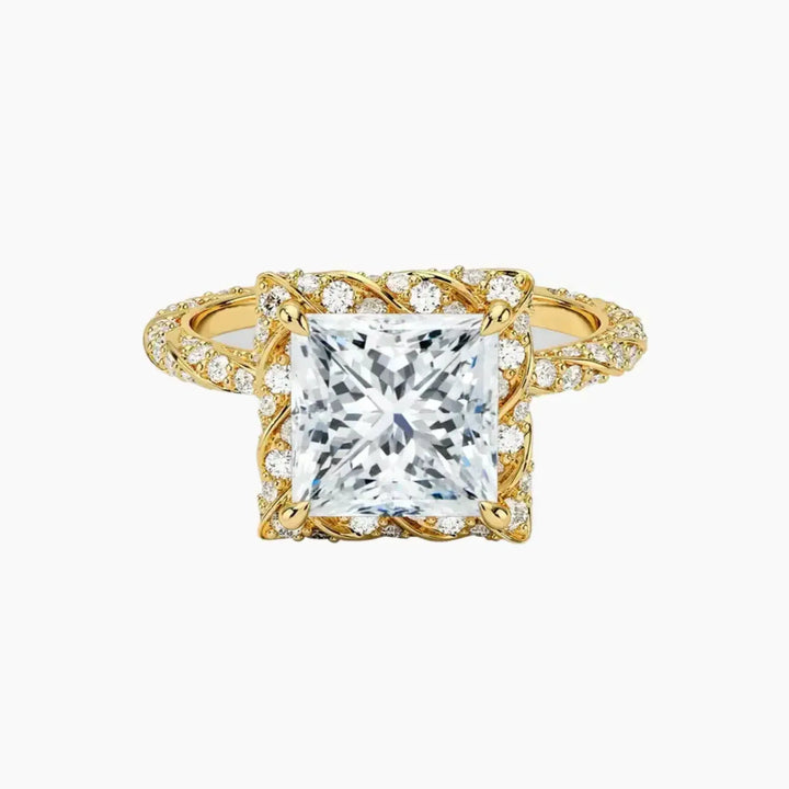 Eliana Princess Designer 2 Carat Lab Grown Diamond Engagement Ring in 18K Yellow Gold