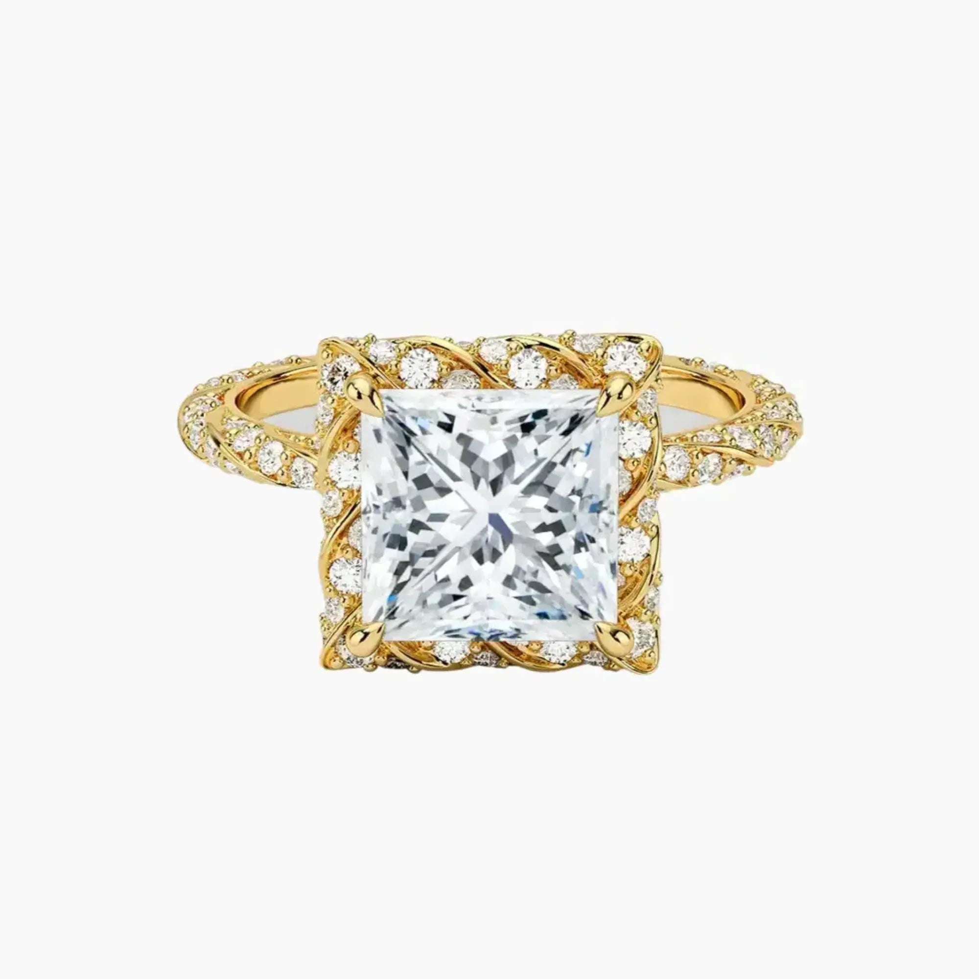 Eliana Princess Designer 1.5 Carat Lab Grown Diamond Engagement Ring in 18K White Gold