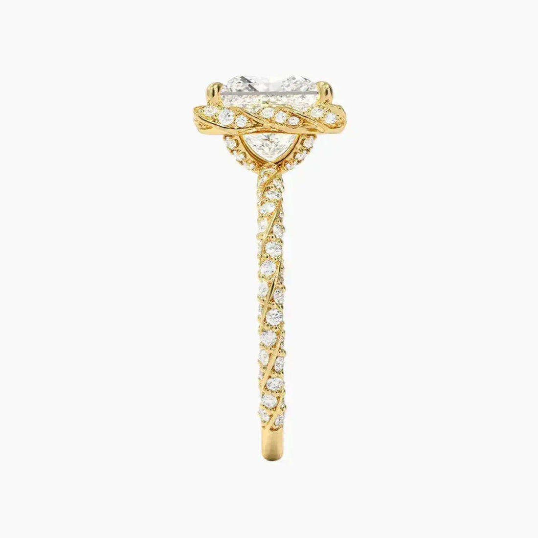 Eliana Princess Designer 1.5 Carat Lab Grown Diamond Engagement Ring in 14K Yellow Gold