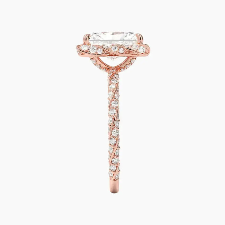 Eliana Radiant Designer 1.5 Carat Lab Grown Diamond Engagement Ring in 18K Yellow Gold