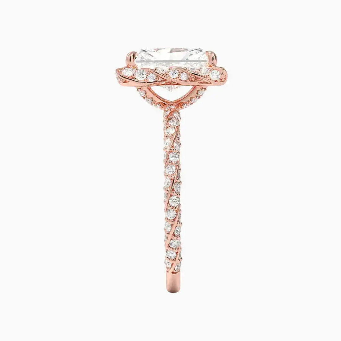 Eliana Radiant Designer 1 Carat Lab Grown Diamond Engagement Ring in 18K Yellow Gold