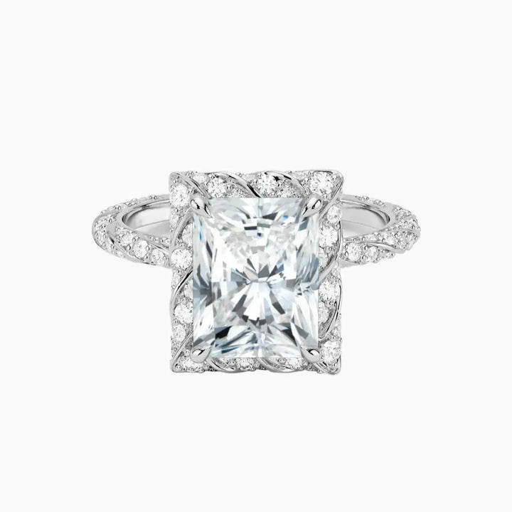Eliana Radiant Designer 2 Carat Lab Grown Diamond Engagement Ring in 14K White Gold