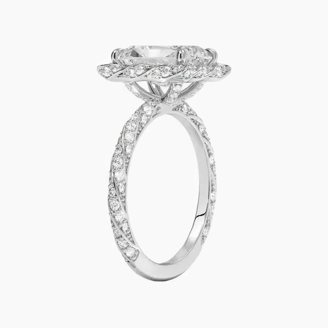Eliana Radiant Designer 2.5 Carat Lab Grown Diamond Engagement Ring in 14K Rose Gold
