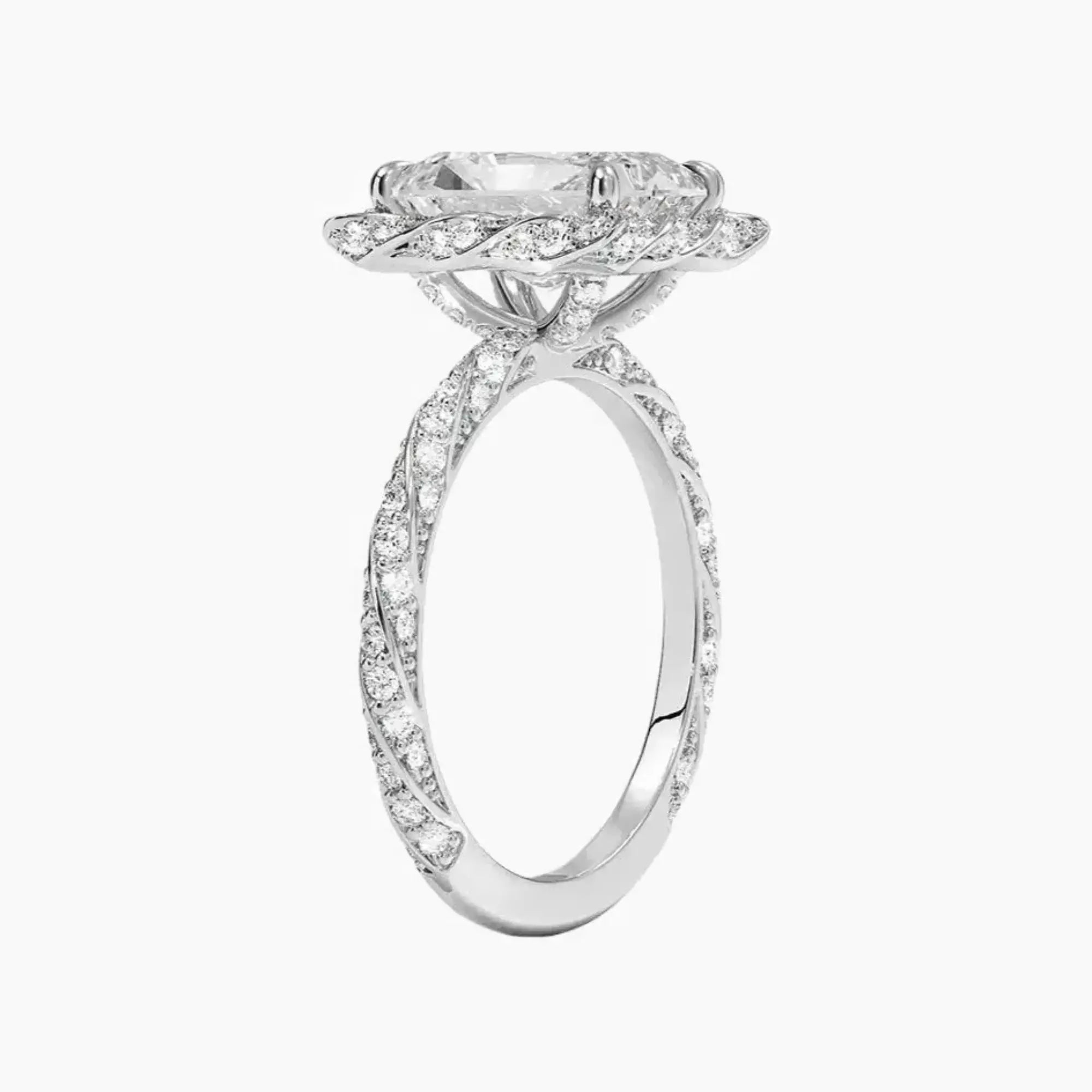 Eliana Radiant Designer 2 Carat Lab Grown Diamond Engagement Ring in 14K White Gold