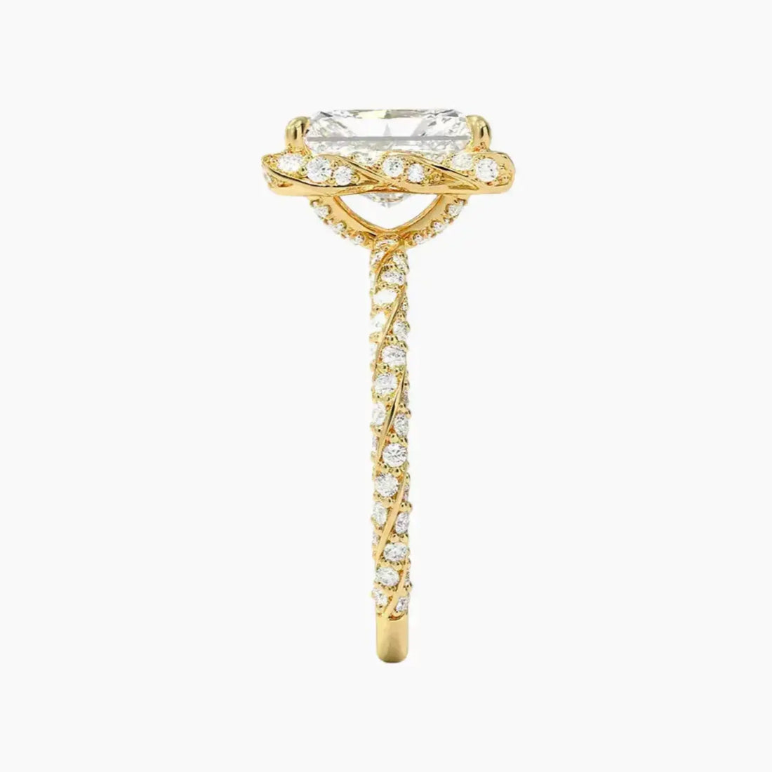 Eliana Radiant Designer Diamond Ring Setting in 14K Rose Gold