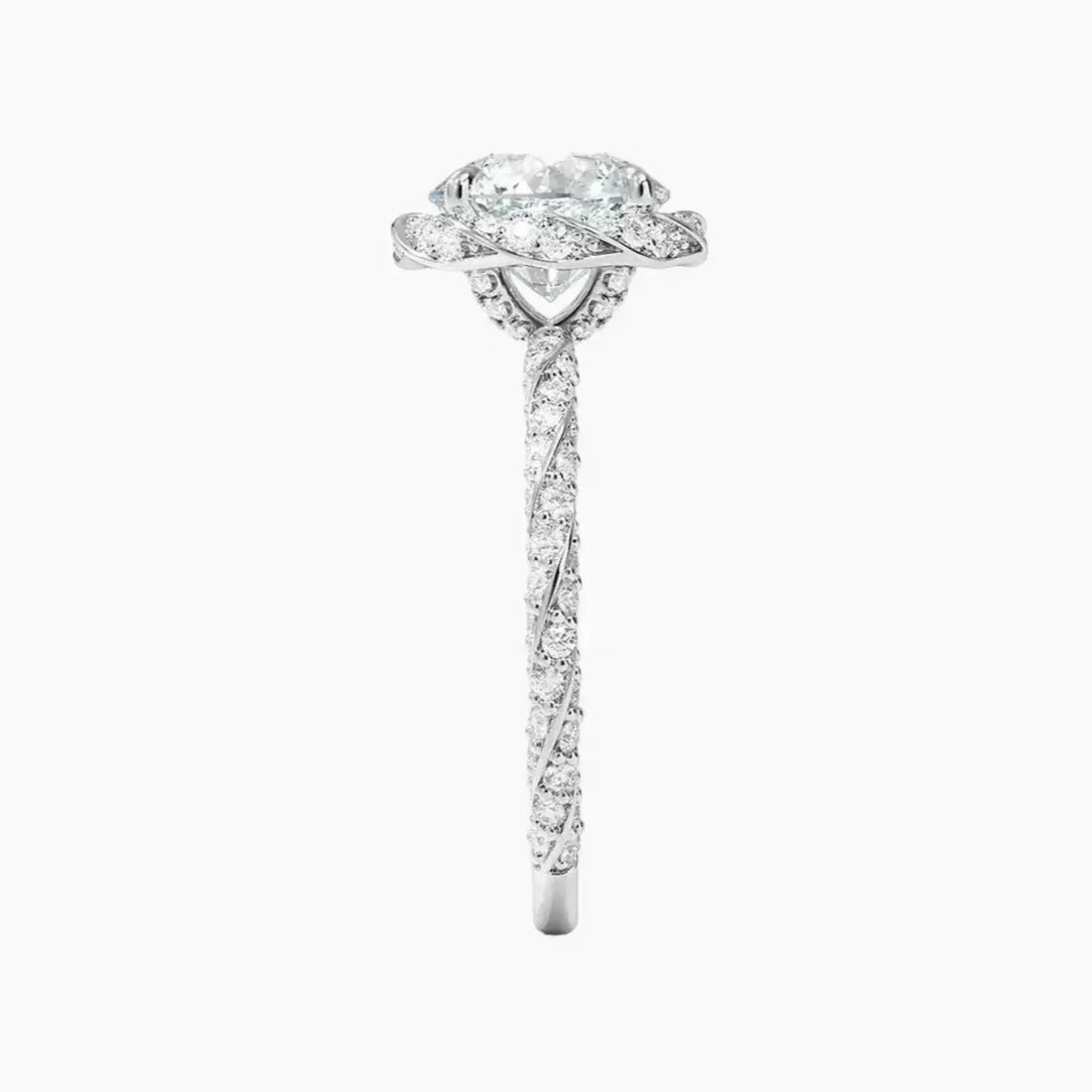 Eliana Round Designer 2 Carat Lab Grown Diamond Engagement Ring in 18K Yellow Gold
