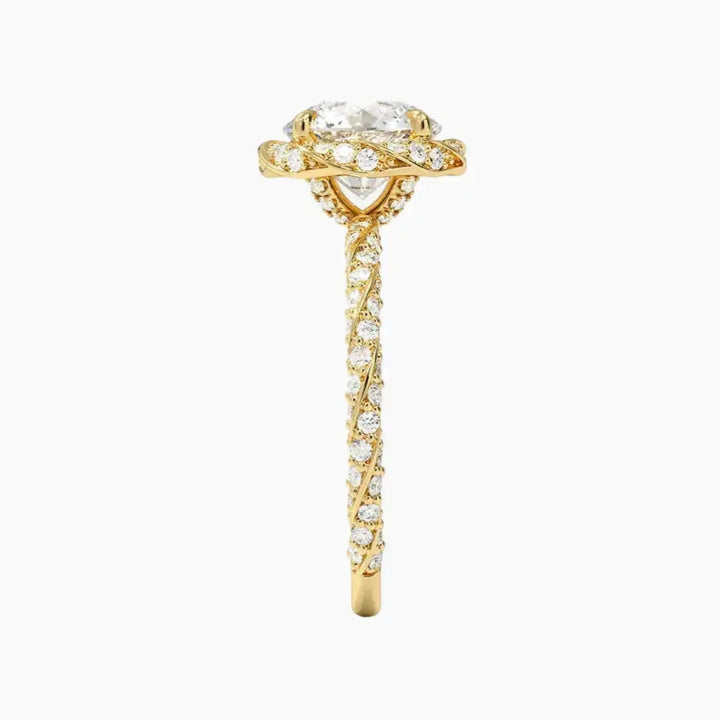 Eliana Round Designer 2.5 Carat Lab Grown Diamond Engagement Ring in 18K Rose Gold