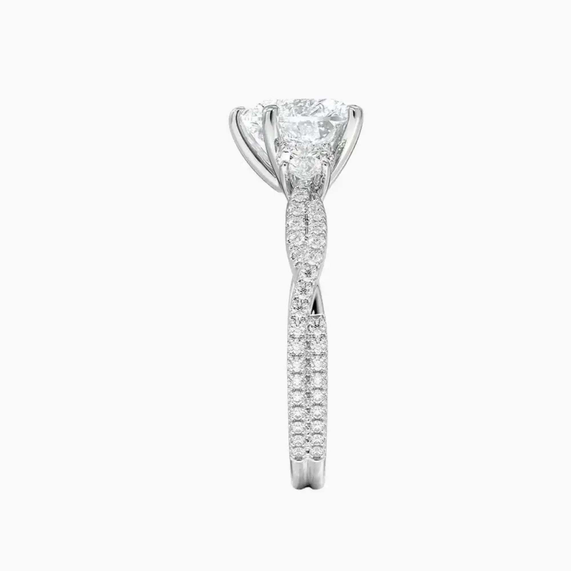 Calista Adorned Twisted Heart Designer 1.5 Carat Lab Grown Diamond Engagement Ring in 14K Rose Gold