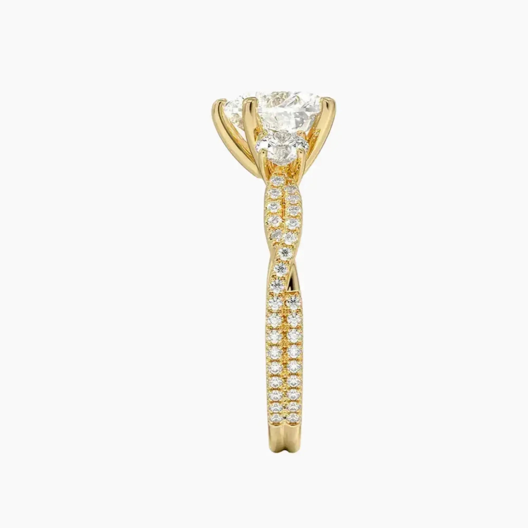 Calista Adorned Twisted Heart Designer Diamond Ring Setting in 18K Rose Gold