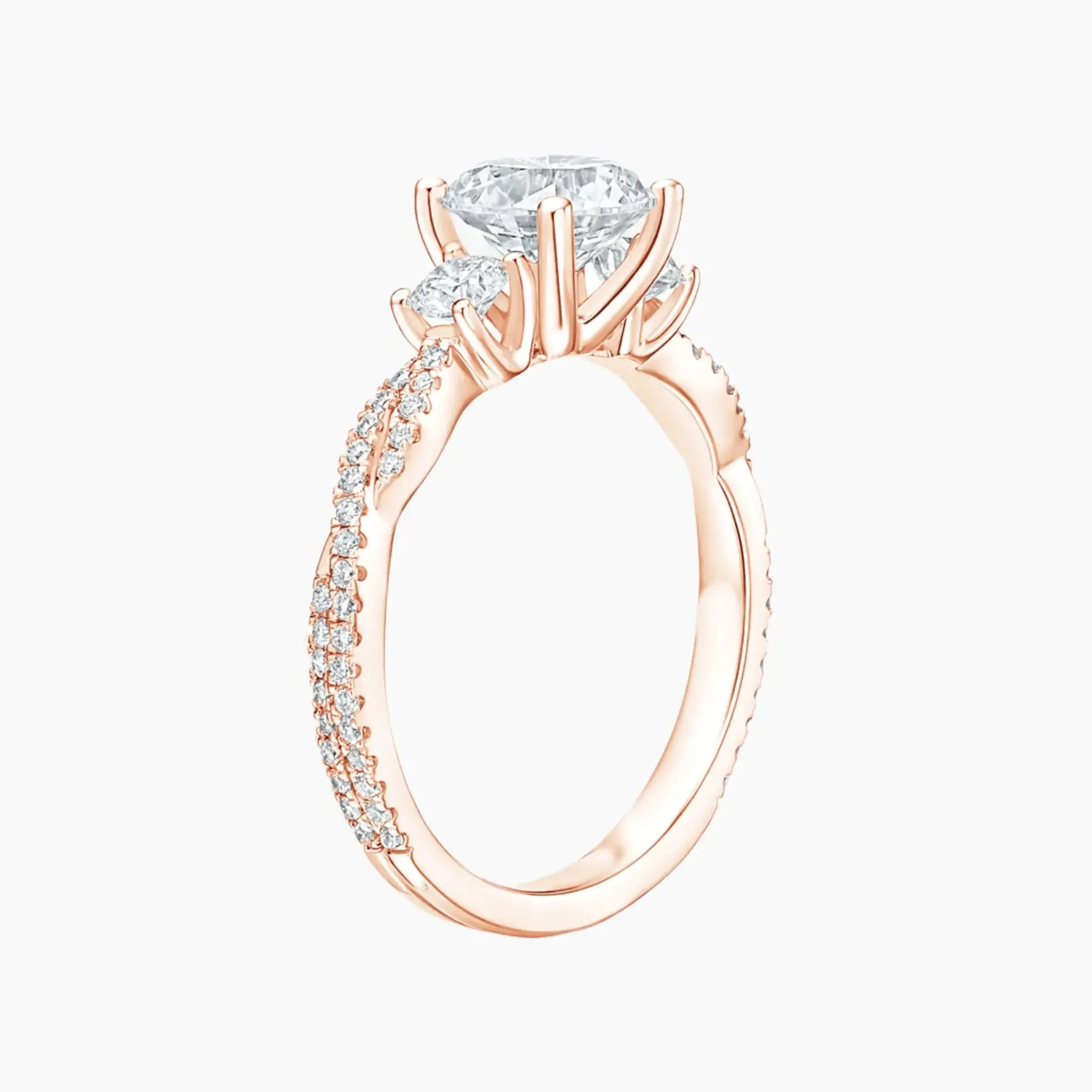 Calista Adorned Twisted Pear Designer 3 Carat Lab Grown Diamond Engagement Ring in 18K White Gold