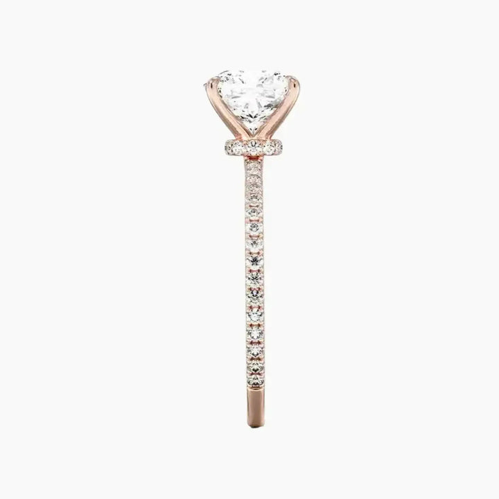 Adalia Cushion Designer 3 Carat Lab Grown Diamond Engagement Ring in 18K White Gold