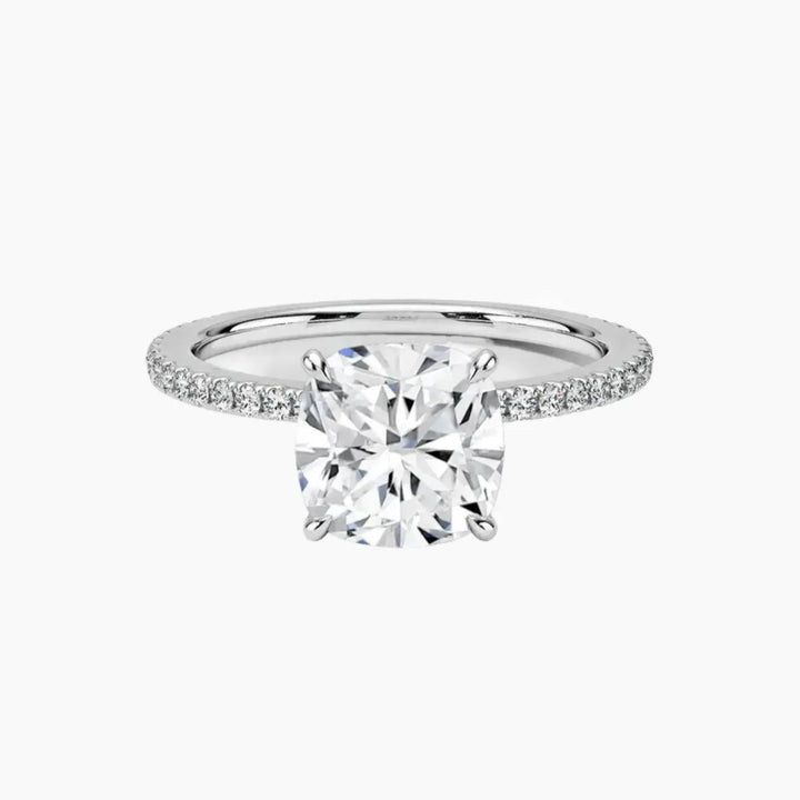 Adalia Cushion Designer 1.5 Carat Lab Grown Diamond Engagement Ring in 18K White Gold