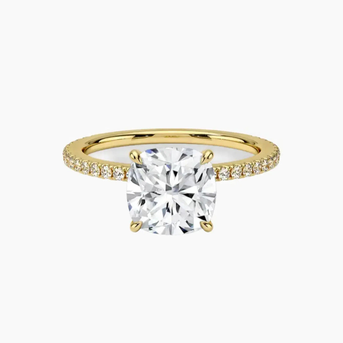Adalia Cushion Designer 2 Carat Lab Grown Diamond Engagement Ring in 14K Rose Gold