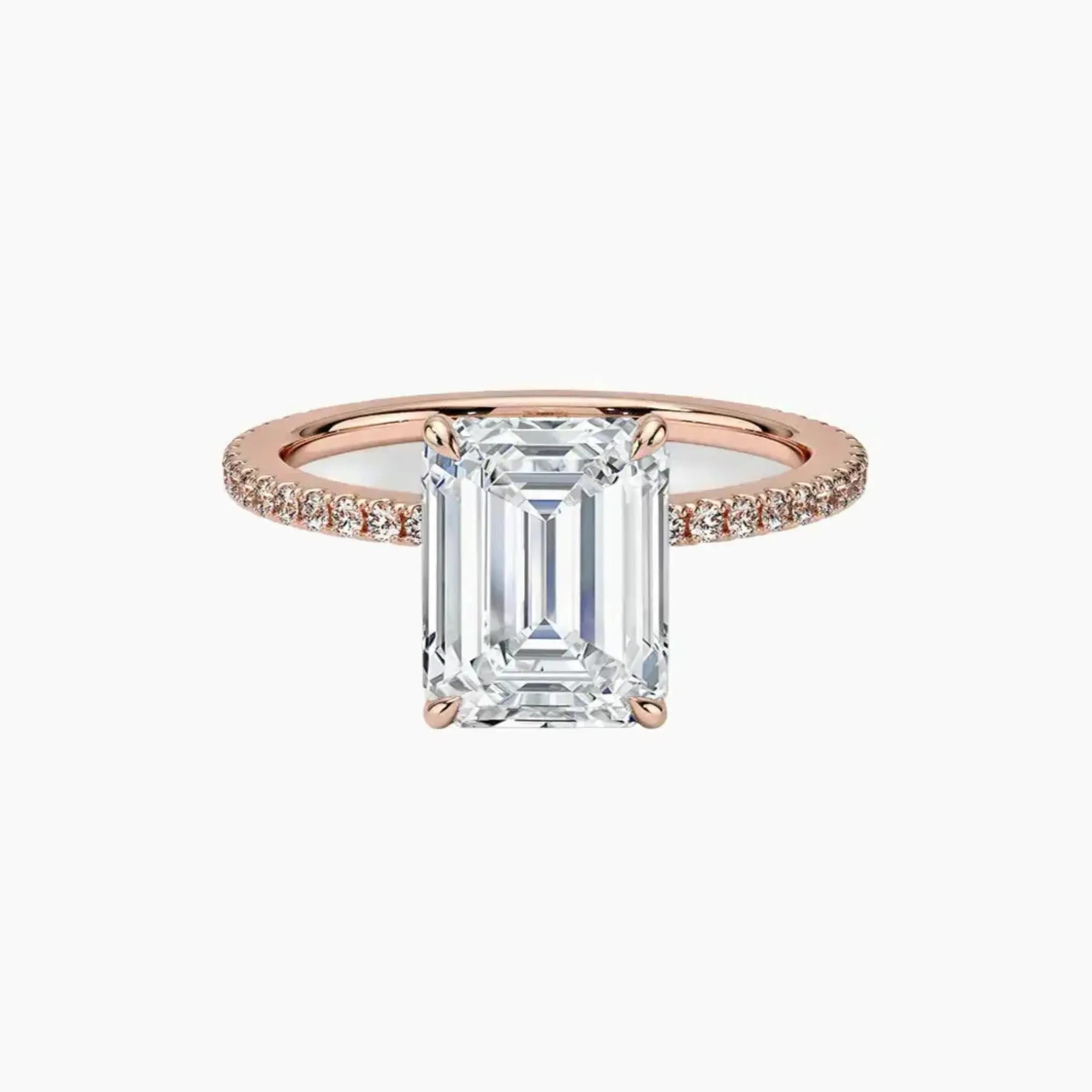 Adalia Emerald Designer 1 Carat Lab Grown Diamond Engagement Ring in 14K Yellow Gold