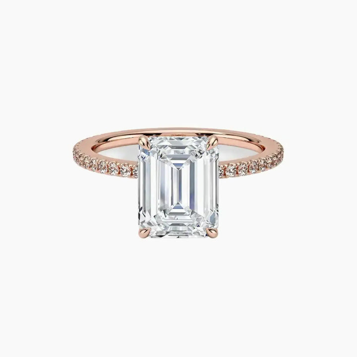 Adalia Emerald Designer 1 Carat Lab Grown Diamond Engagement Ring in 14K Rose Gold