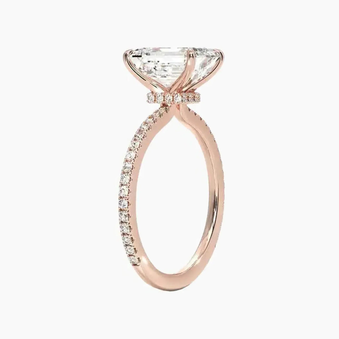 Adalia Emerald Designer 2 Carat Lab Grown Diamond Engagement Ring in 18K Yellow Gold