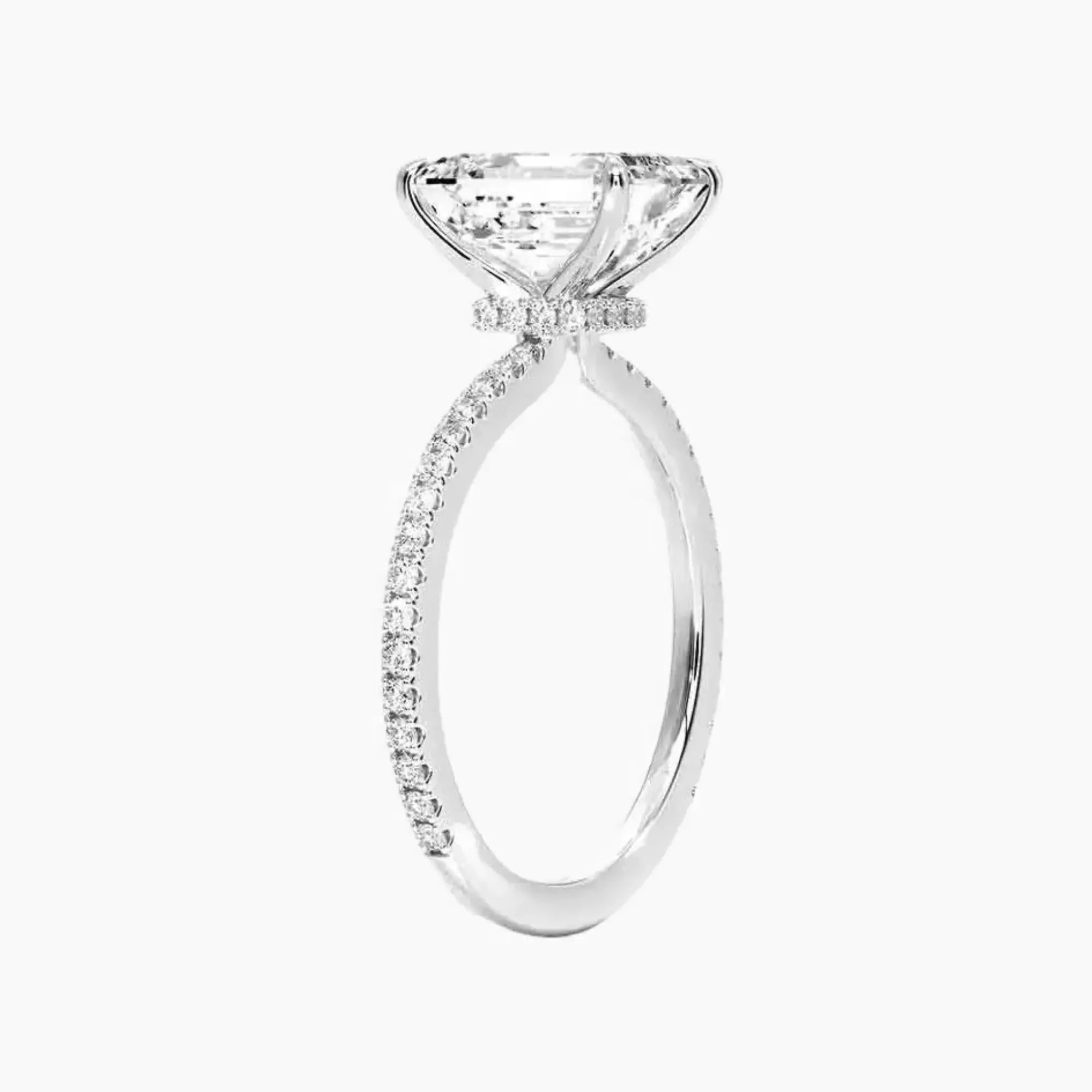 Adalia Emerald Designer 2 Carat Lab Grown Diamond Engagement Ring in 18K Yellow Gold