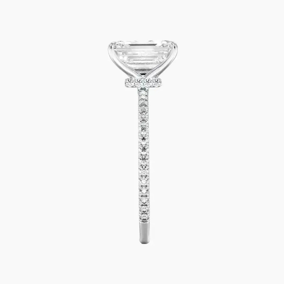 Adalia Emerald Designer 1.5 Carat Lab Grown Diamond Engagement Ring in 18K White Gold