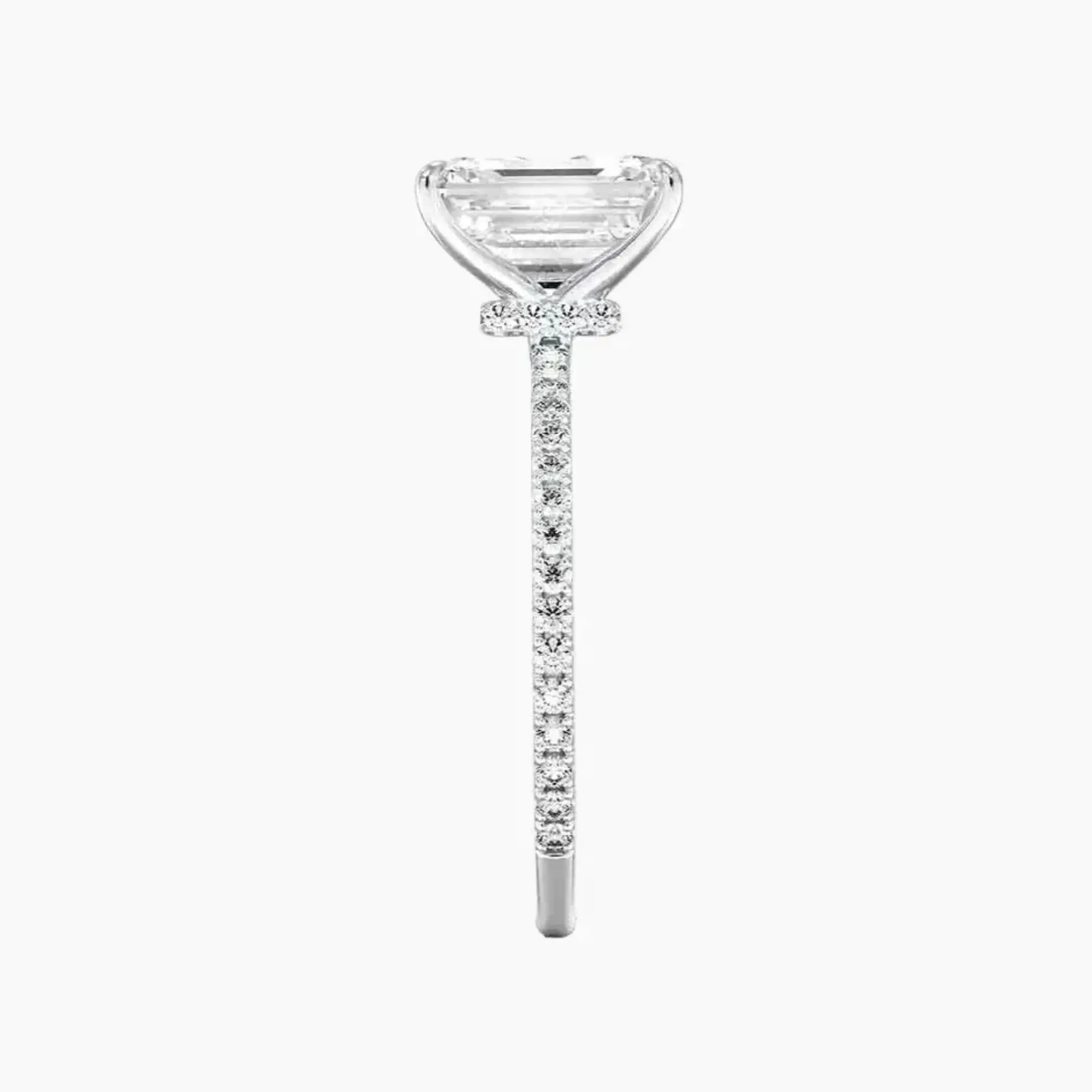 Adalia Emerald Designer Diamond Ring Setting in 18K White Gold