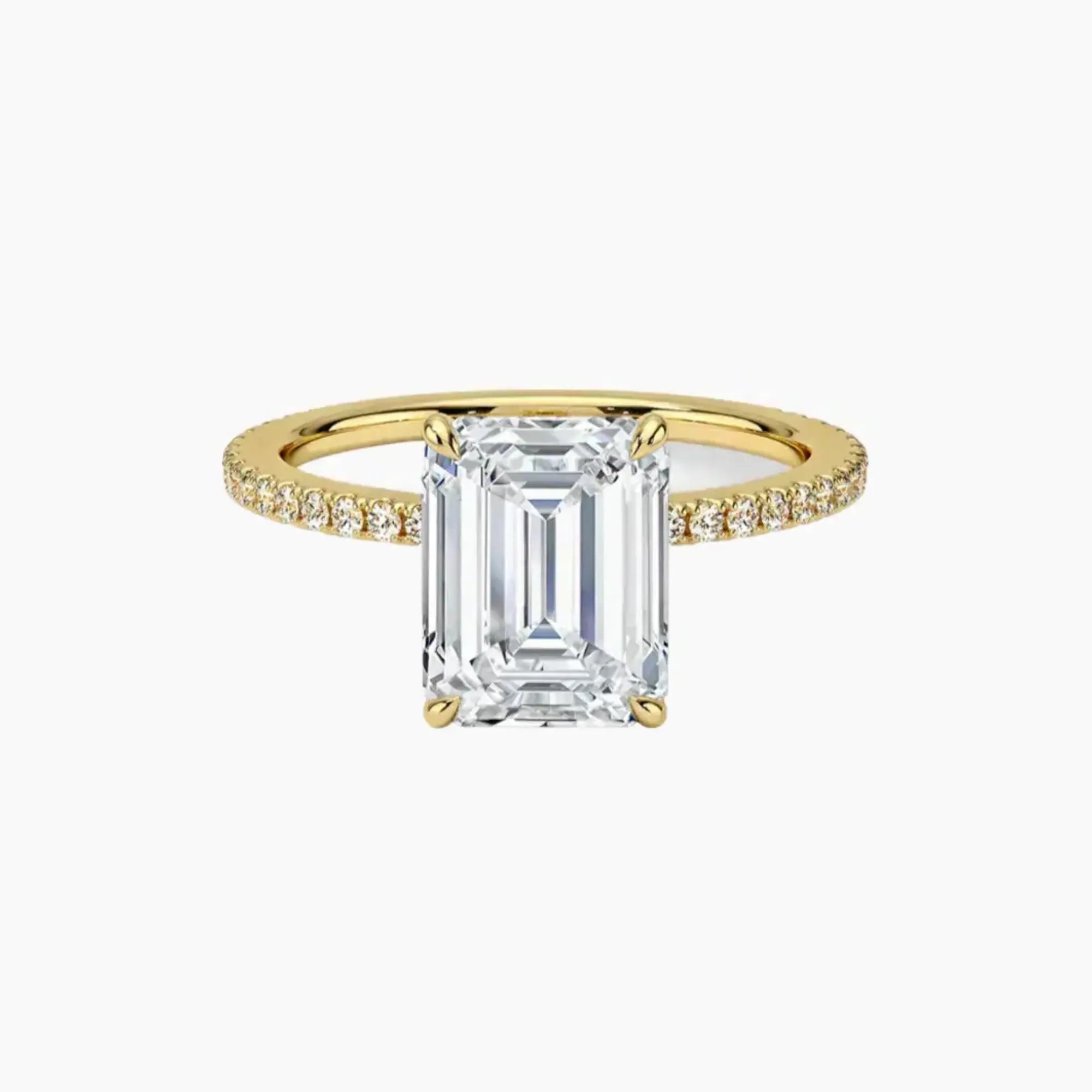 Adalia Emerald Designer Diamond Ring Setting in 14K Yellow Gold