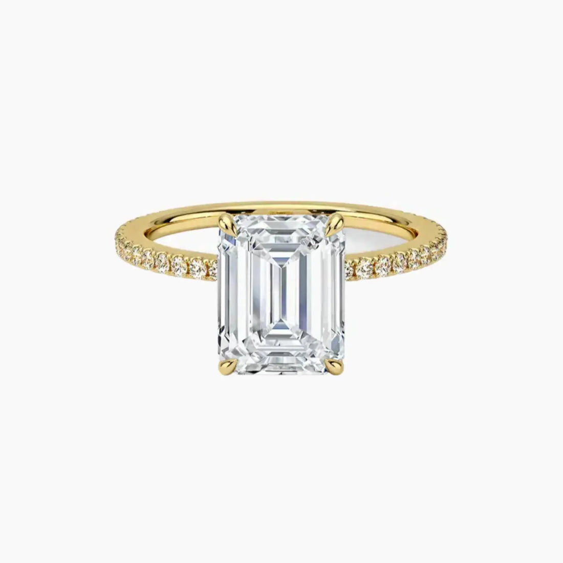 Adalia Emerald Designer 2.5 Carat Lab Grown Diamond Engagement Ring in 18K Rose Gold