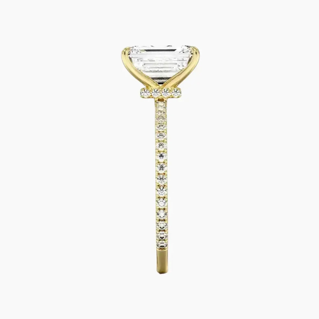 Adalia Emerald Designer Diamond Ring Setting in 18K Rose Gold
