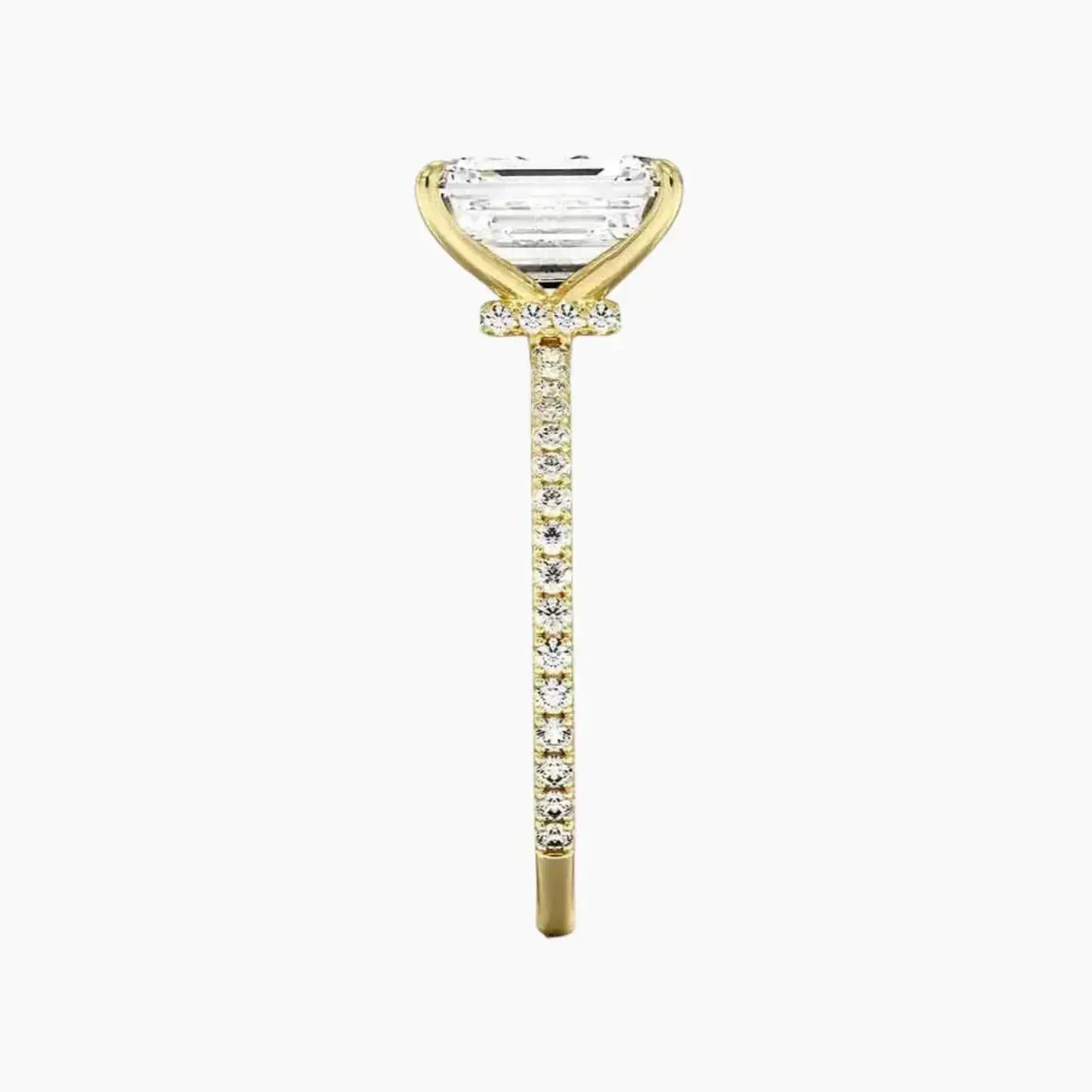 Adalia Emerald Designer 1.5 Carat Lab Grown Diamond Engagement Ring in 18K White Gold